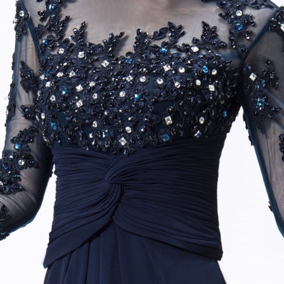 Dark Navy long dress. Size 12. - Picture 3 of 3